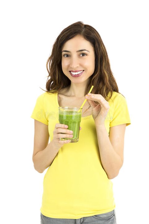 Girl drinking matcha to lose weight